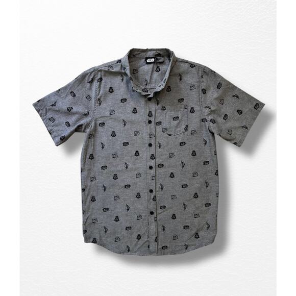 Star Wars Short Sleeve Button Up Shirt, Kids’ Size XL - Picture 1 of 9